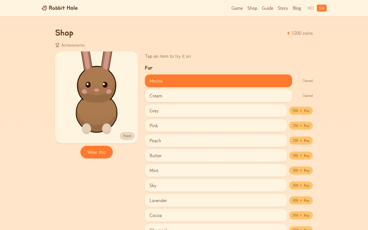 Collecting Carrot Coins and Dressing Up Mocha